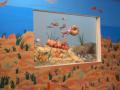 Diorama mostrante la ricostruzione di un ambiente marino triassico