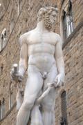 Statua in marmo di Carrara del Nettuno di Bartolomeo Ammannati (1560-65) Firenze