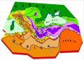 Schema tettonico del Mediterraneo centrale, con i blocchi principali messi in evidenza
