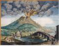 Eruzione del Vesuvio del 1631. Ponte della Maddalena. La popolazione abbandona l'area vesuviana e si dirige verso Napoli
