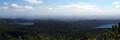 Il panorama sui laghi Albano (dx) e di Nemi (sx)