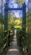 Ponte tibetano sul fiume Tavo