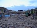 Monopoli, Cala Paradiso. Residui del campo di beach volley dopo un alluvione nel 2006